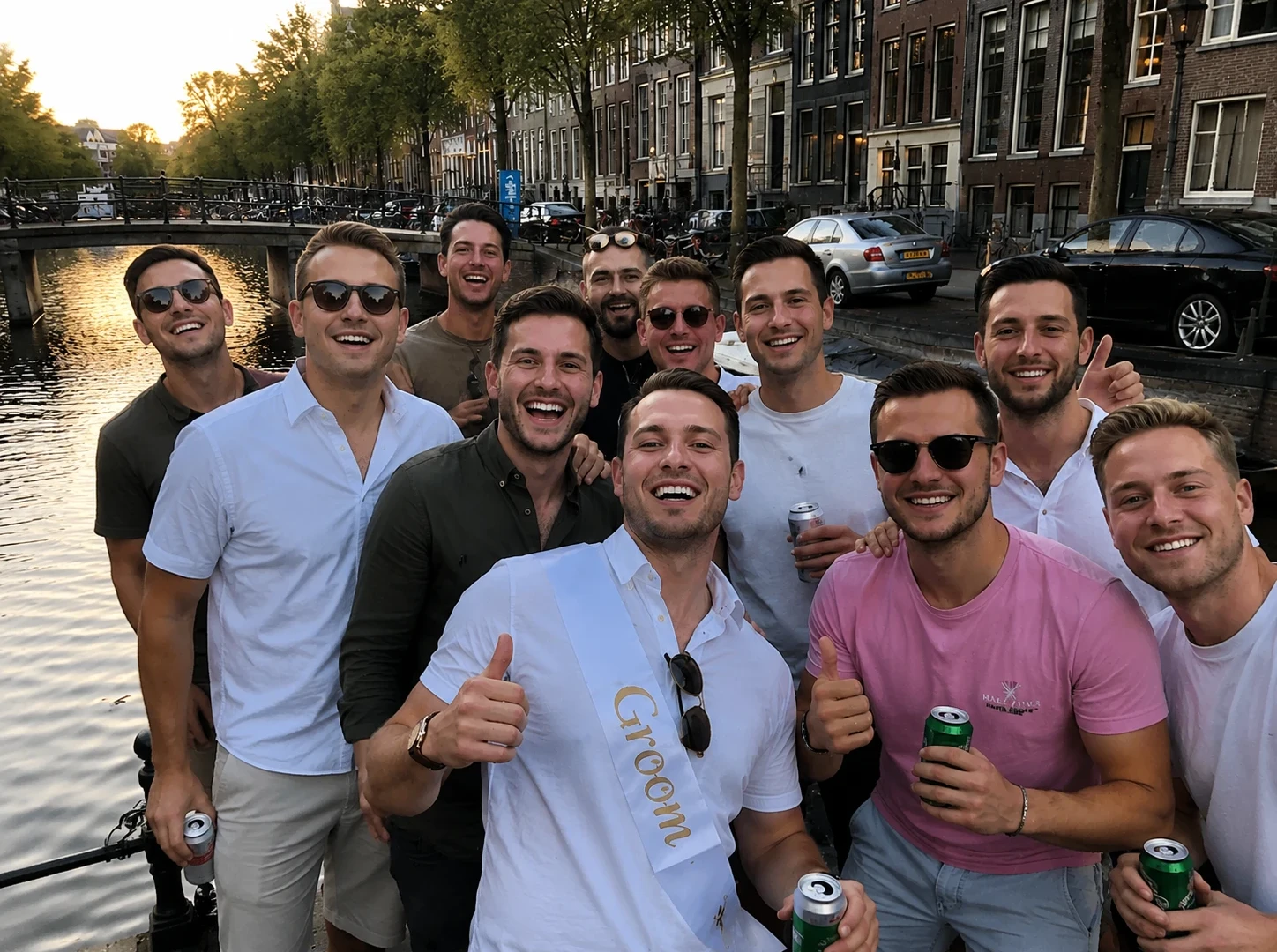 men at their stag party in amsterdam