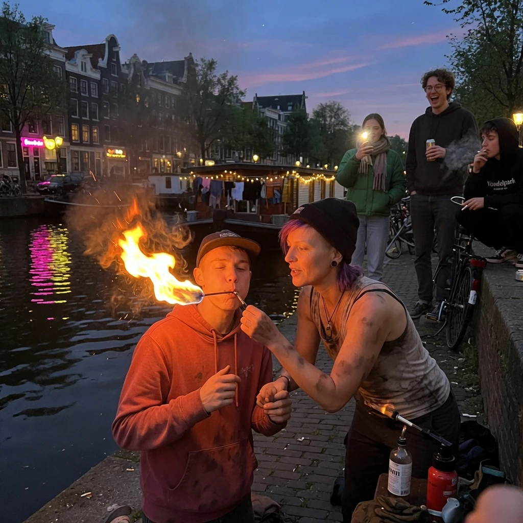 Fire breathing workshop in Amsterdam