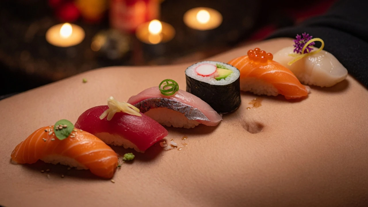 Nyotaimori naked sushi in Amsterdam, fresh sushi served on the body