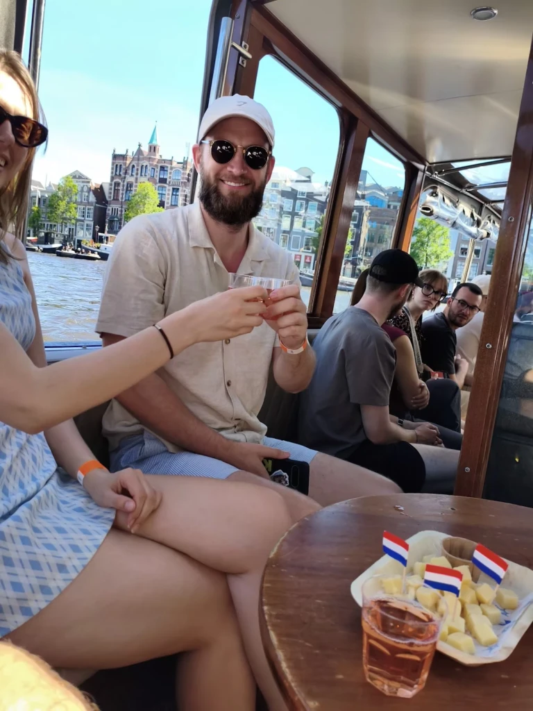 amsterdam toasting wine and cheese